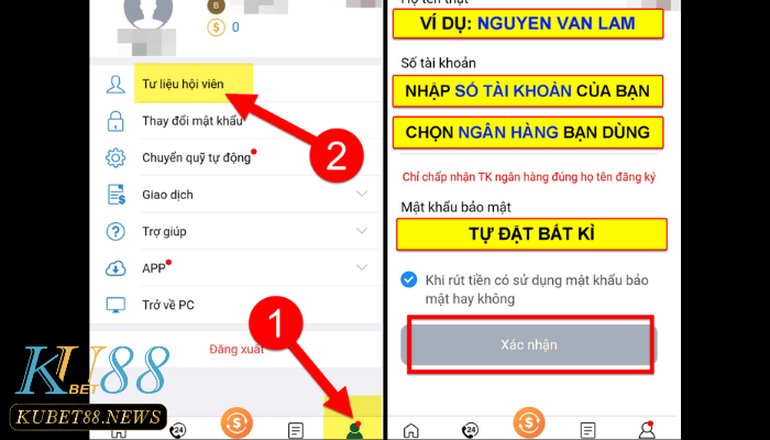 Bổ sung tài khoản ngân hàng để hoàn thành đăng ký