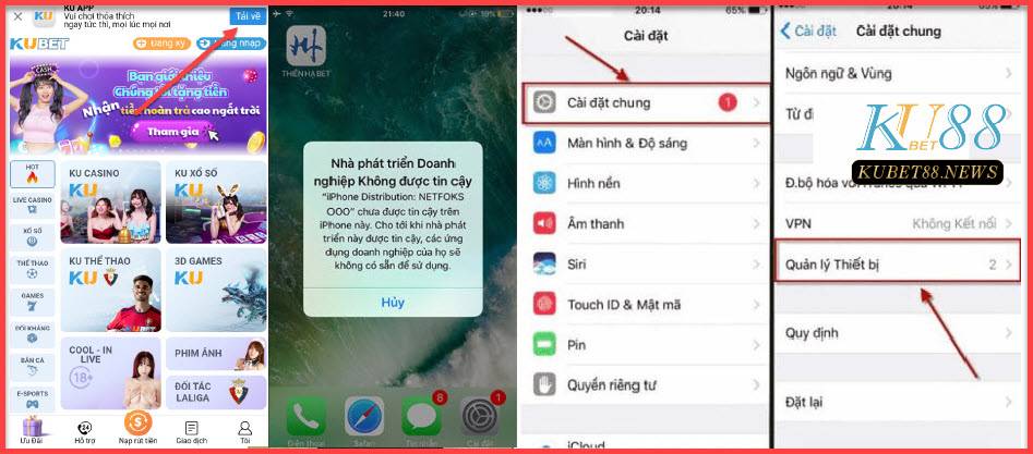 Hướng dẫn tải Kubet88 IOS